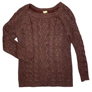 Garage Purple-Maroon Cable Knit Sweater